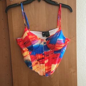 NWT Corset rainbow multicolor